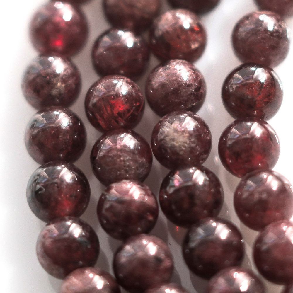 бусина гранат 4, цвет темно-красный, 4 мм (стренд 24 шт.)