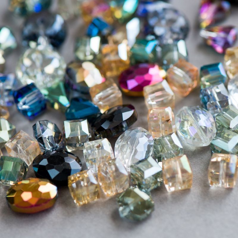 бусина "электра", граненая, стекло, цветовой микс радужный, размерный микс (уп 10 г)