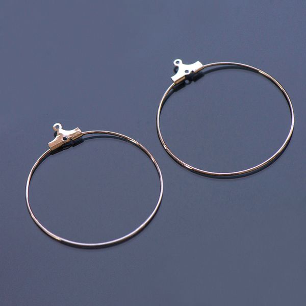 заготовка для сережек круглая "обруч", покрытие платина, 39.5x36x0.8 мм