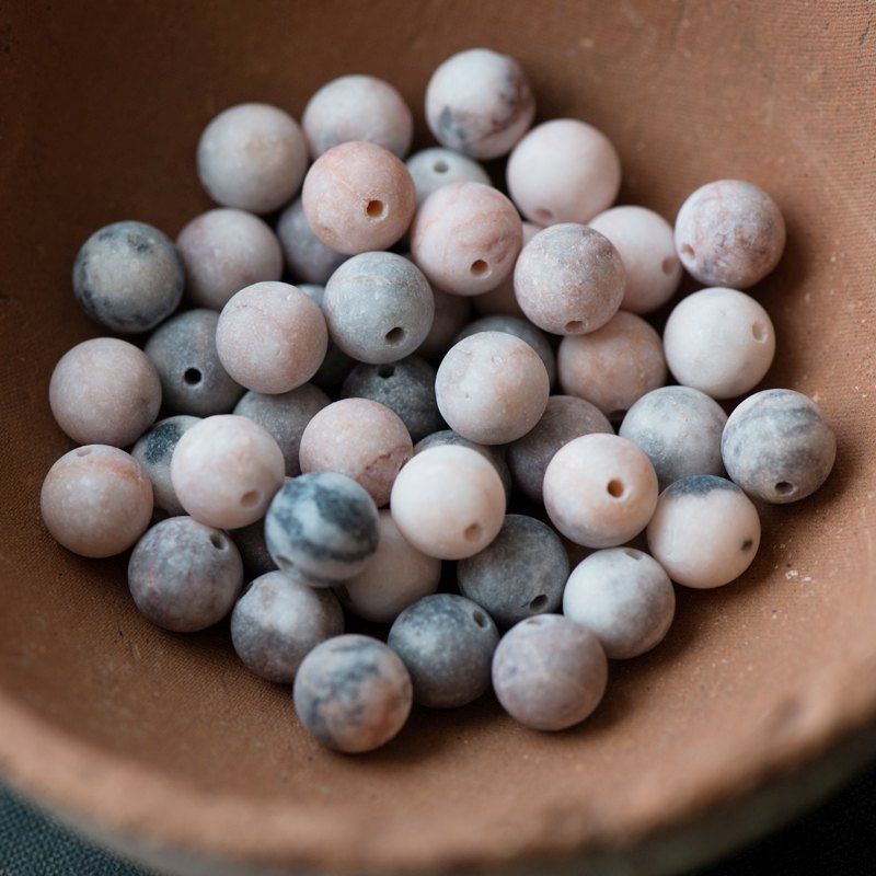 бусина яшма зебра розовая 8, матовая, цвет черный/розовый, колорир., 8 мм (стренд 12 шт.)