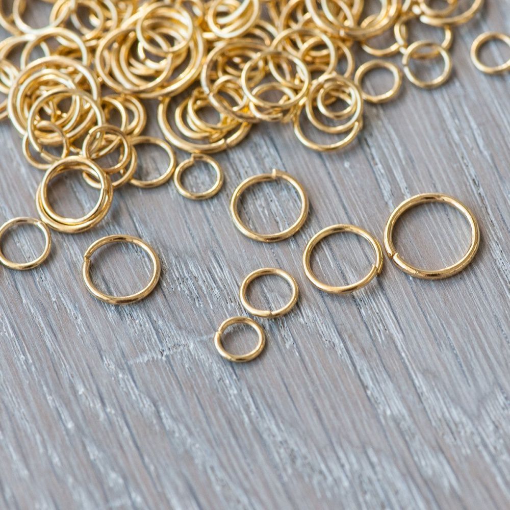 колечко соединительное, цвет золото, размерный микс (уп 10 г)