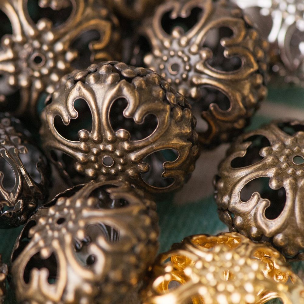 бусина, металл "винтаж", абакус, цветовой микс, 23х12.5 мм