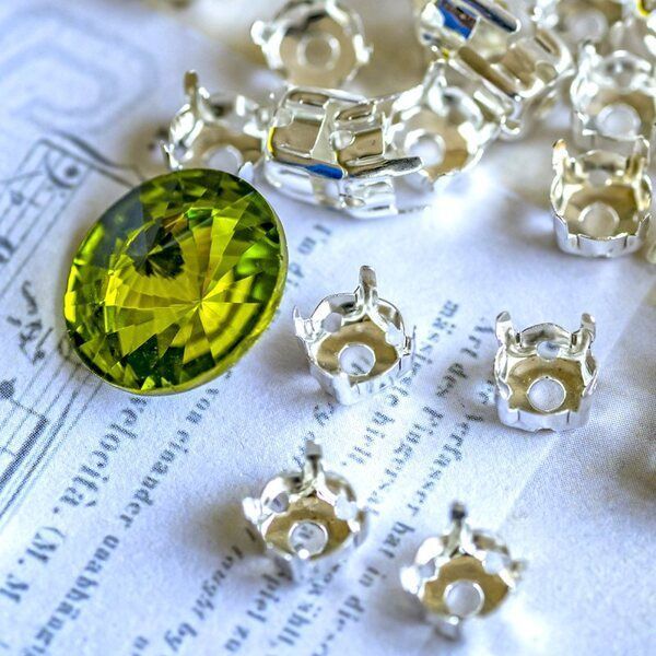 цапы для стразов круглые, открытые, серебро, 6 мм (уп 10 шт)