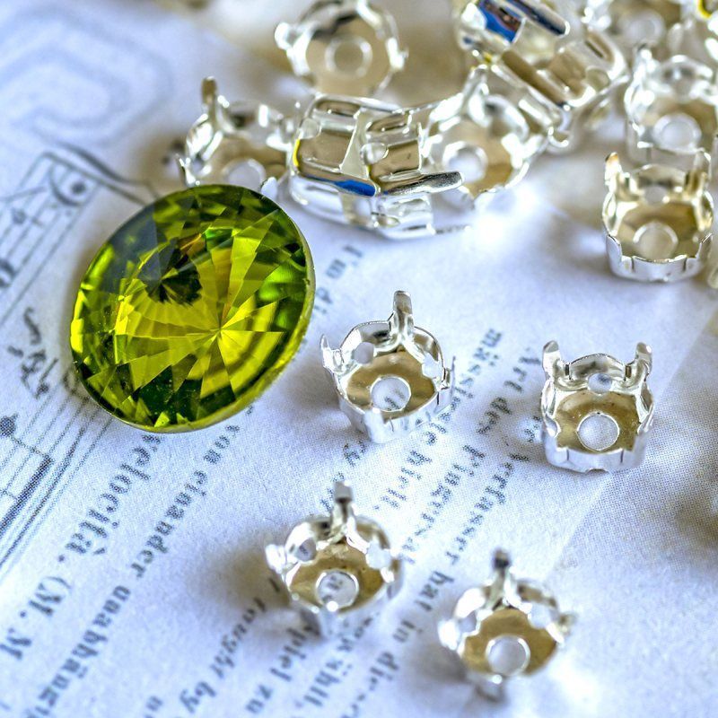 цапы для стразов круглые, открытые, серебро, 6 мм (уп 10 шт)