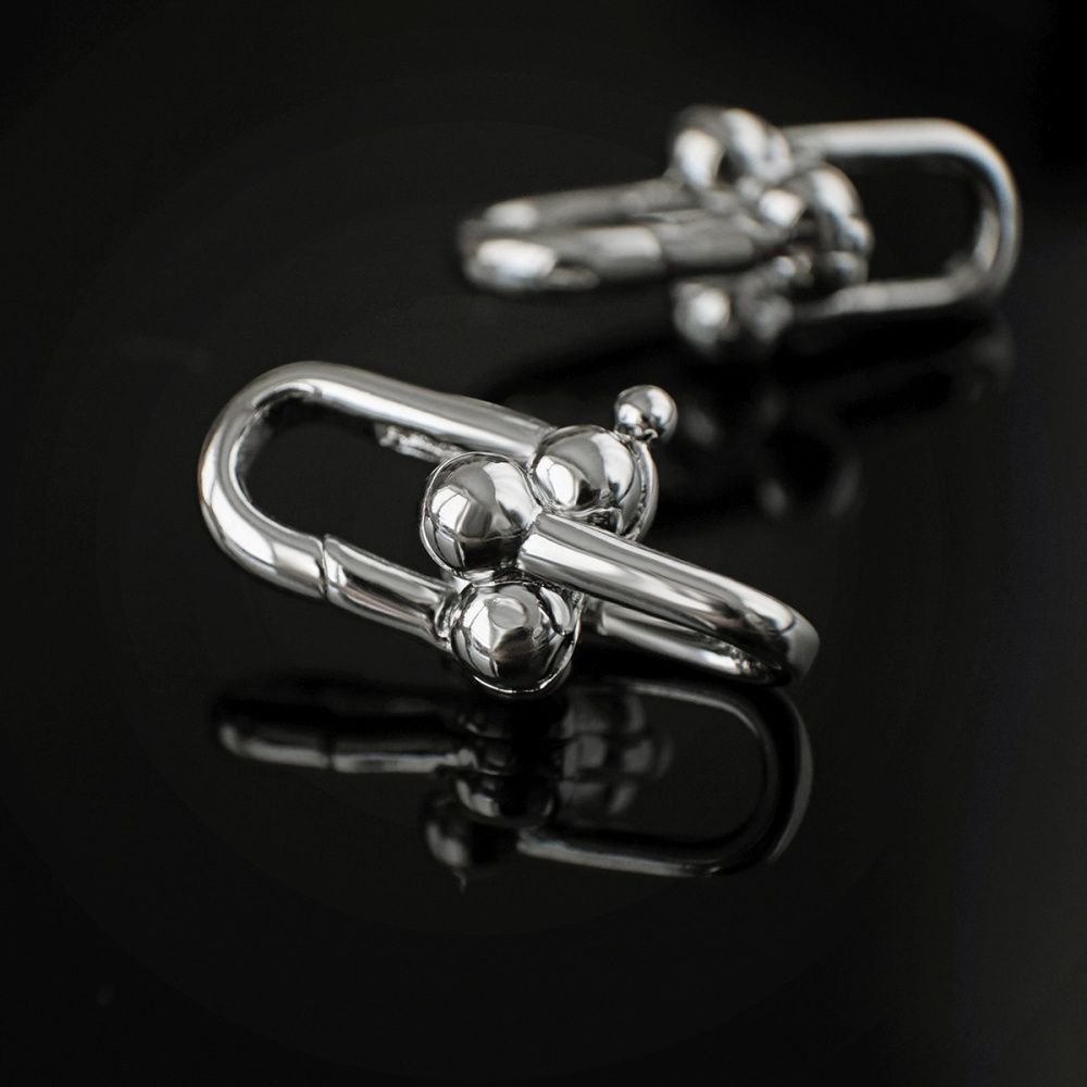 замок-карабин "морской", цвет платина, 20x9 мм