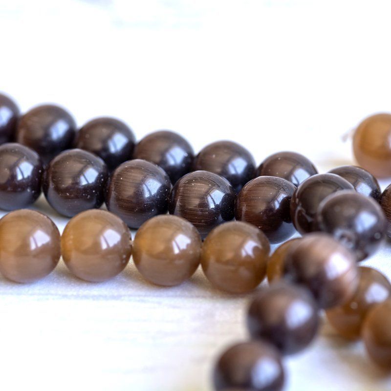 бусина "кошачий глаз", стекло, цветовой и размерный микс (уп.20 г)