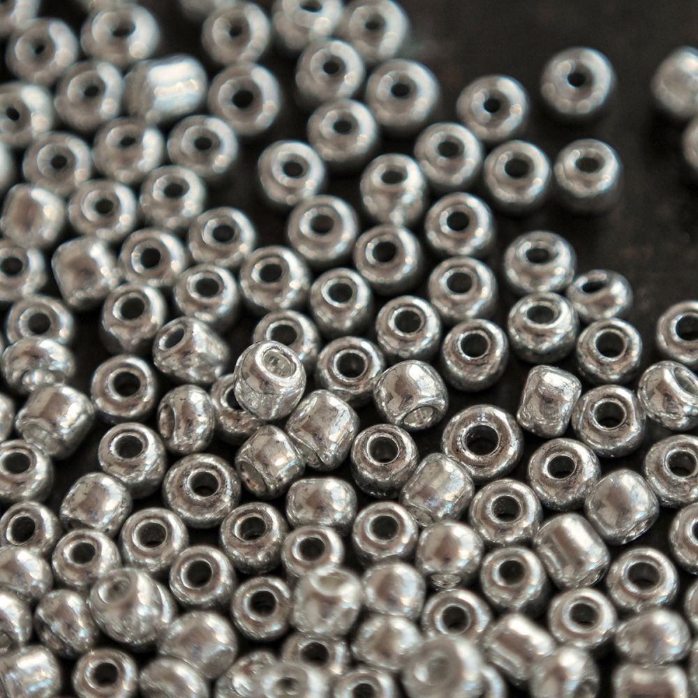 бисер "радуга", цвет металлик бензиновый, 12/0 (уп 7 г)