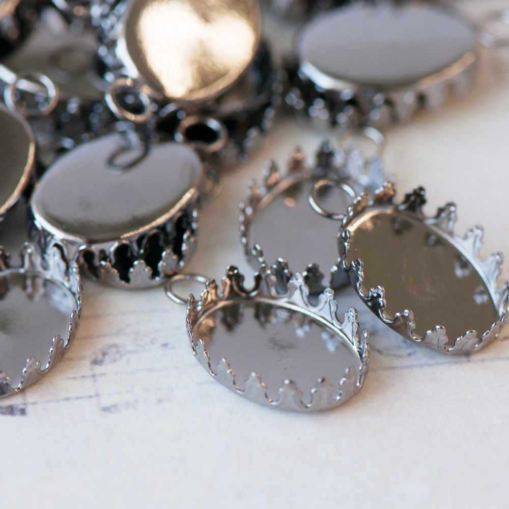 сеттинг овальный "локи", цвет черный, 24x15 мм