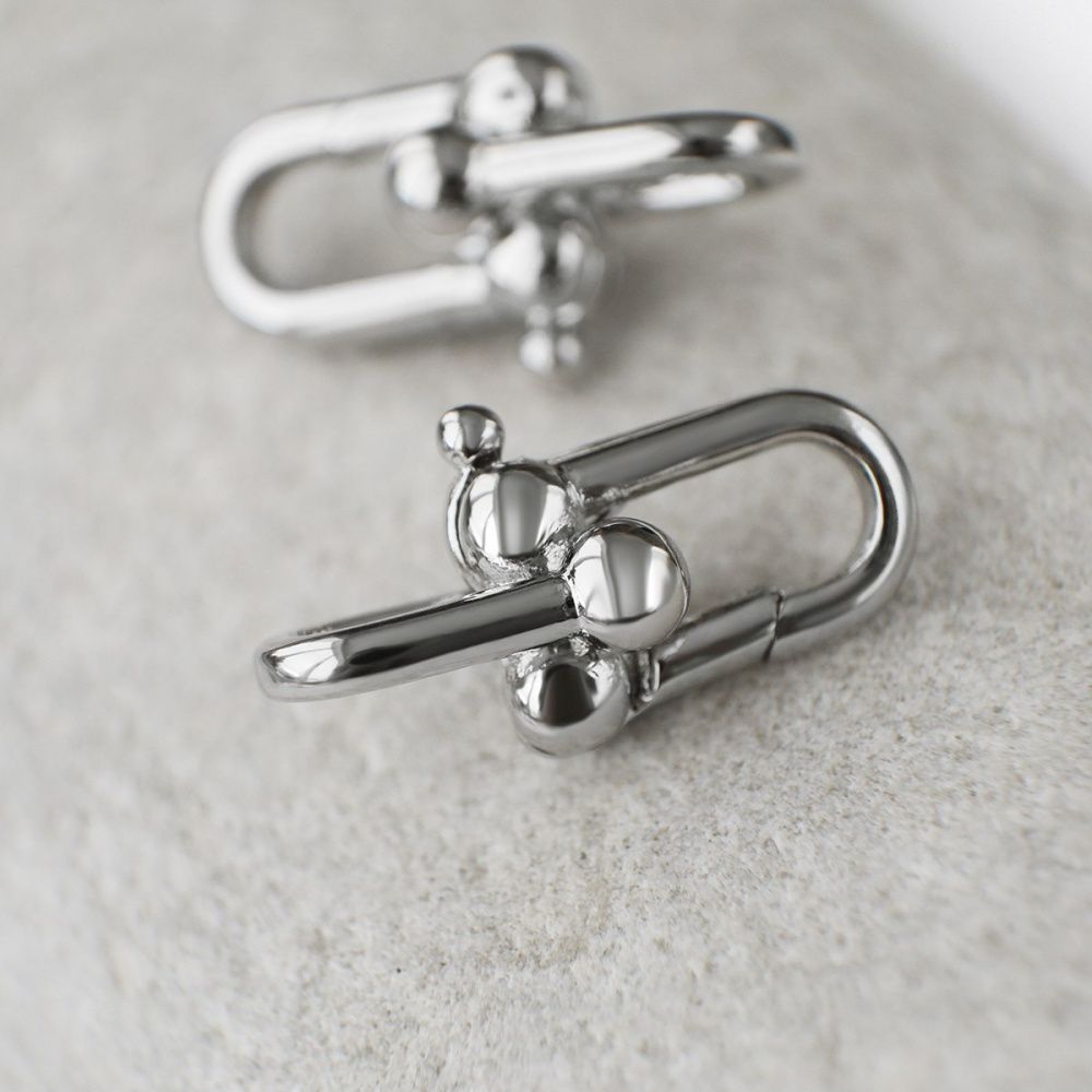 замок-карабин "морской", цвет платина, 20x9 мм