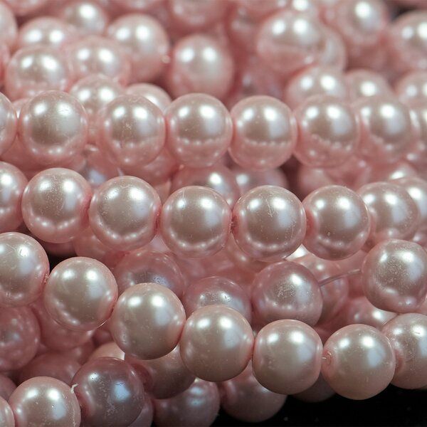 бусина, имитация жемчуга, стекло 10, цвет светло-розовый, 10 мм