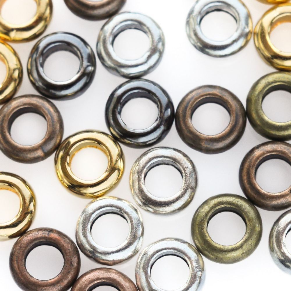 разделитель для бусин "шайба", цветовой микс, 7х3 мм