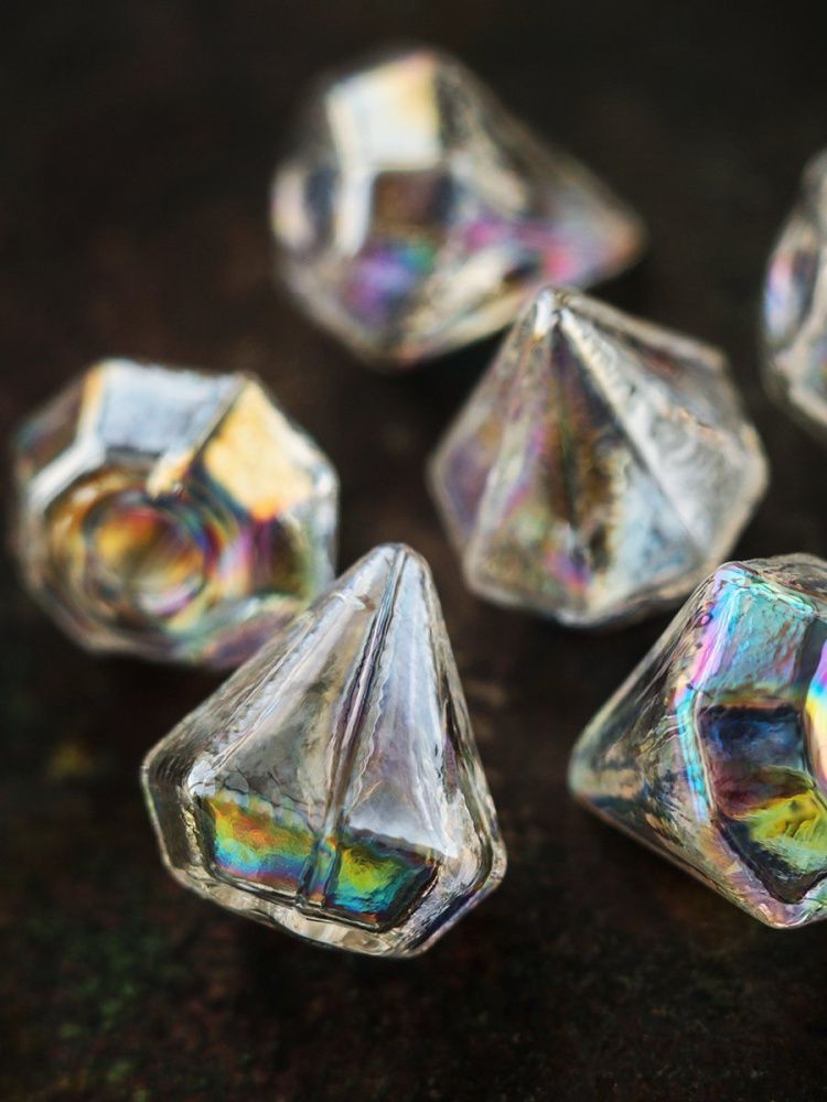 бусина, лэмпворк "даймонд", цвет прозрачный ав, 16-17x15-15.5x13.5-14.5 мм