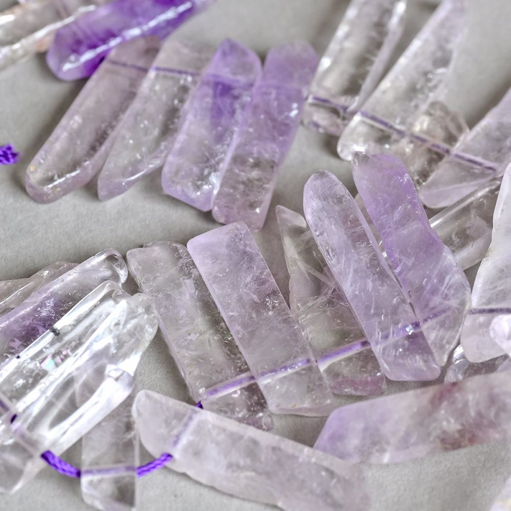 бусина аметист, багет, цвет сиреневый, размерный микс (уп 20 г)