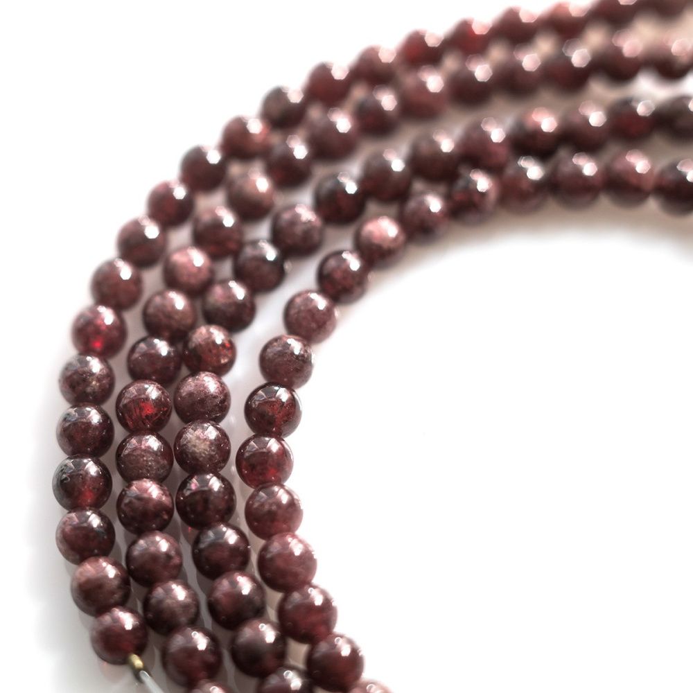 бусина гранат 4, цвет темно-красный, 4 мм (стренд 24 шт.)
