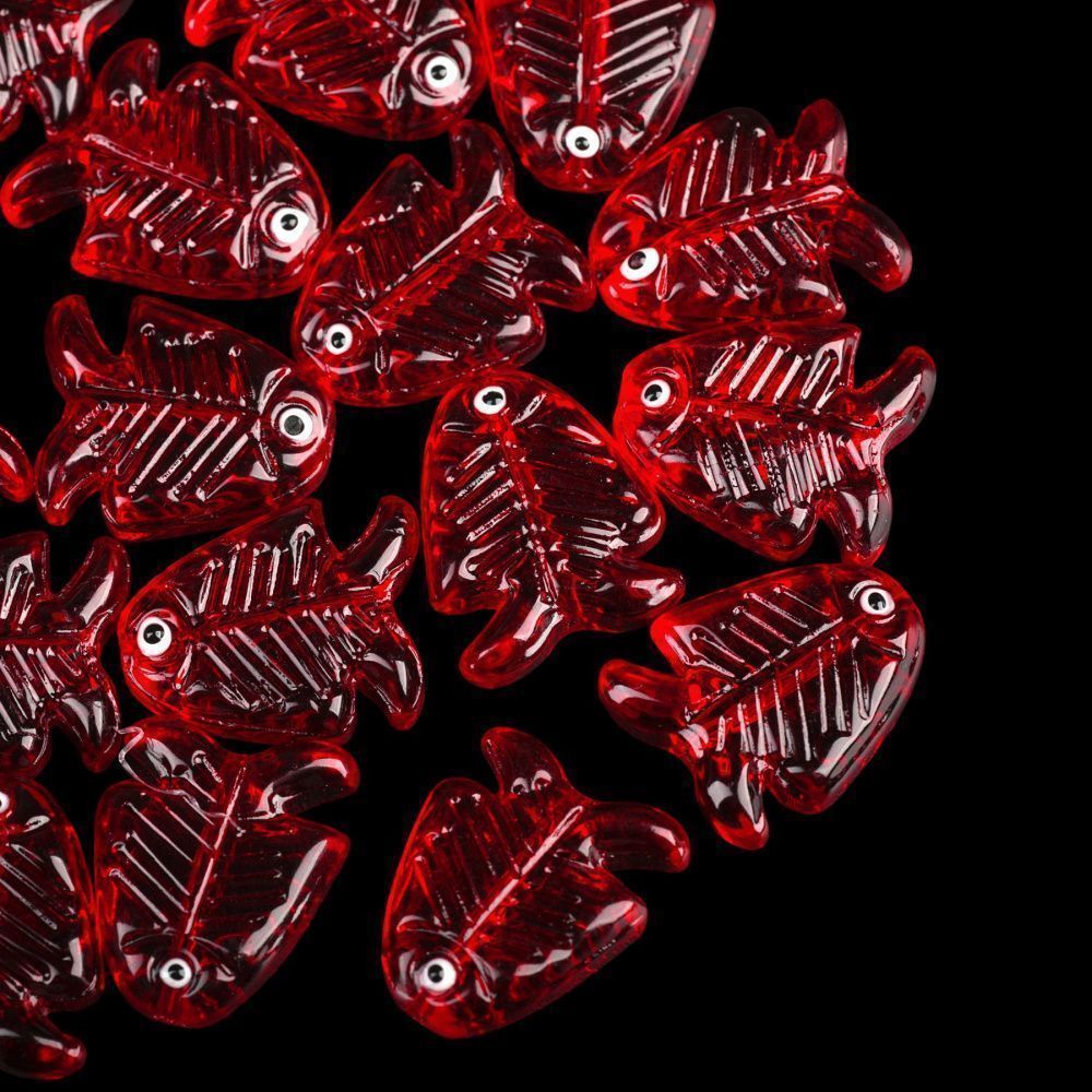 бусина, лэмпворк "скалярия", стекло, цвет красный, 21.5x18x7 мм