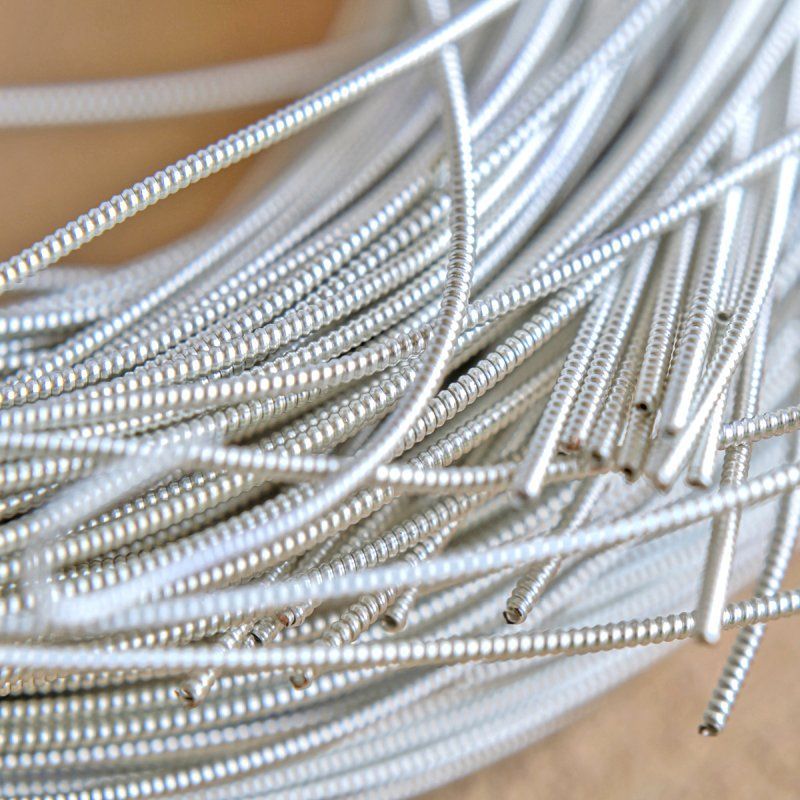 канитель жесткая, цвет серебро, 1 мм