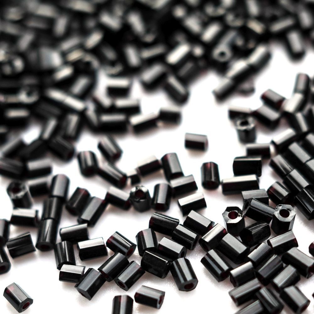 бисер "радуга", рубка-гексагон, цвет черный, 11/0 2cut (уп 7 г)