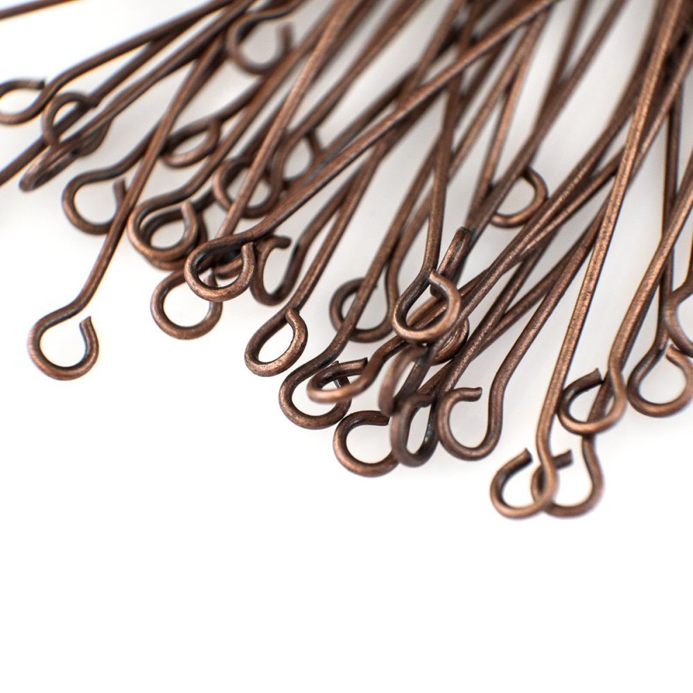 пины с петлей, цвет красная медь, 50х0.7 мм (уп ок. 180 шт)