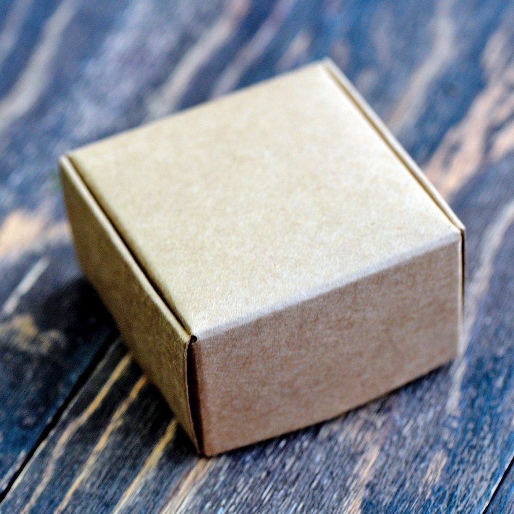 коробка сборная "simple", картон, цвет крафт, 6.5х6.5х3 см