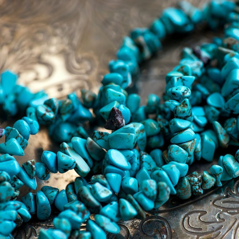 бусина бирюза синтетическая, осколки, цвет бирюзовый, 5-12x4-8 мм (уп. 10 г)