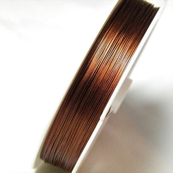 тросик ювелирный в оплетке, цвет темно-медный, d 0.38 мм, 50 м