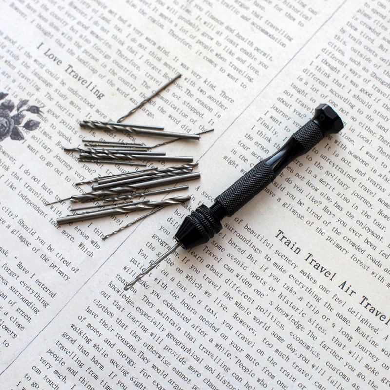 инструмент, мини-дрель ручная со сверлами, набор