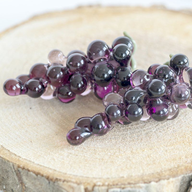 бусина, мурано "виноград", темно-сиреневый, 30х18 мм