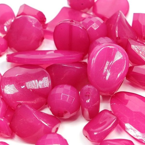 микс акриловый разной формы "мармелад", цвет фуксия (уп 20 г)