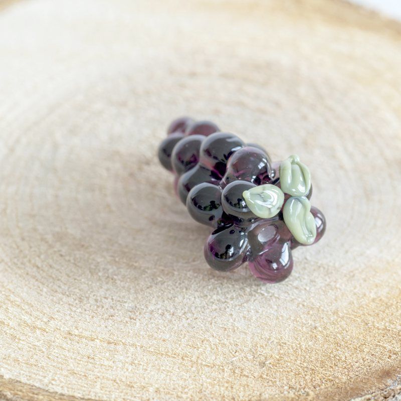 бусина, мурано "виноград", темно-сиреневый, 25х16 мм