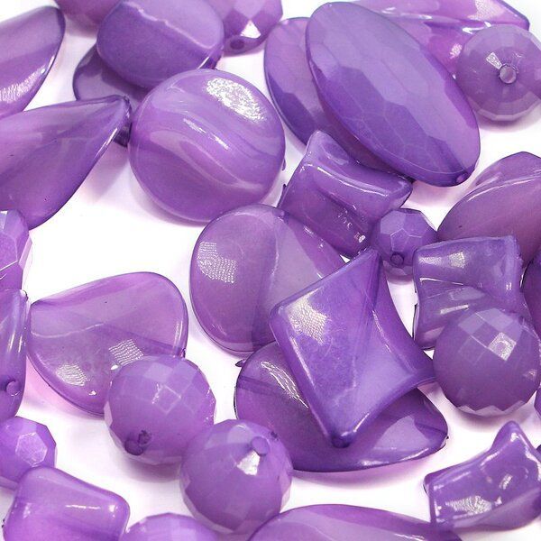 микс акриловый разной формы "мармелад", цвет фиолетовый (уп 20 г)