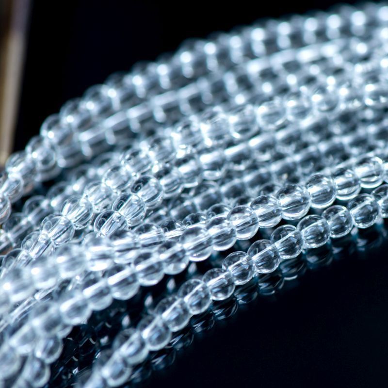 бусина, стекло 4, цвет прозрачный, 3.5-4.5 мм (уп 50+/-5 шт)