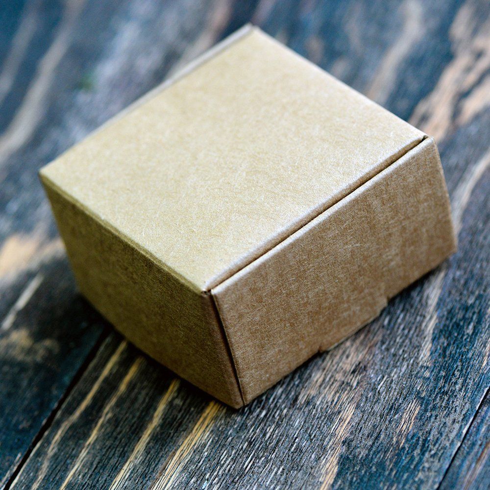 коробка сборная "simple", картон, цвет крафт, 6.5х6.5х3 см