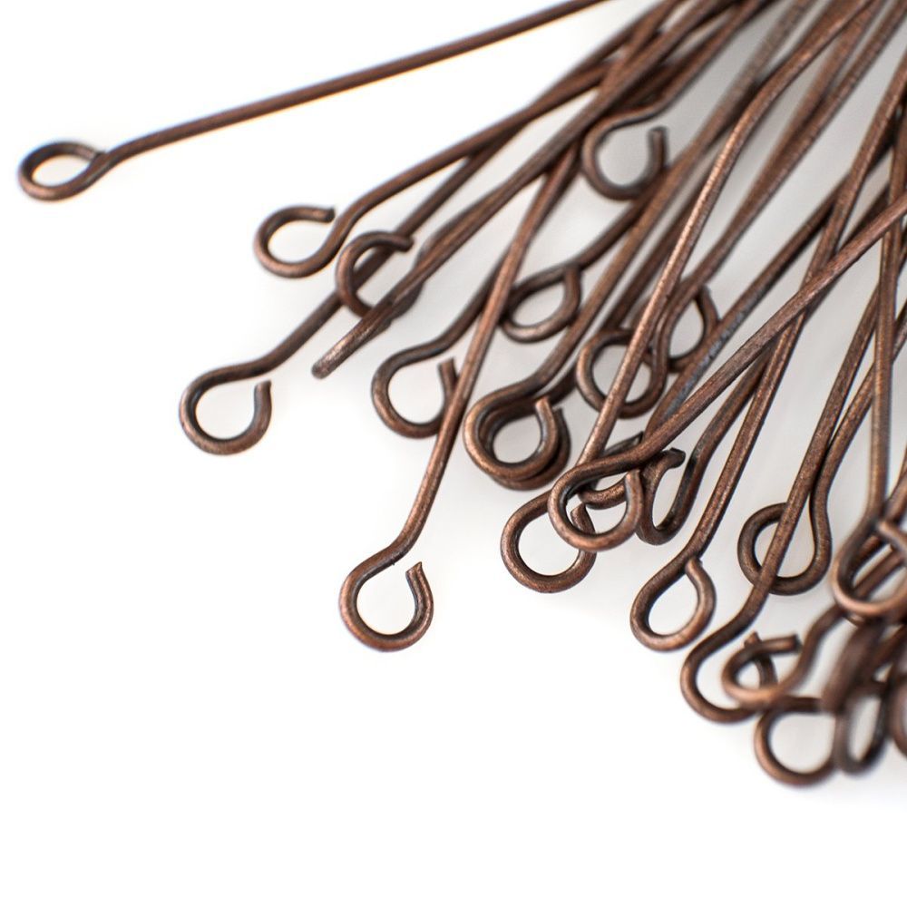 пины с петлей, цвет красная медь, 50х0.7 мм (уп ок. 180 шт)