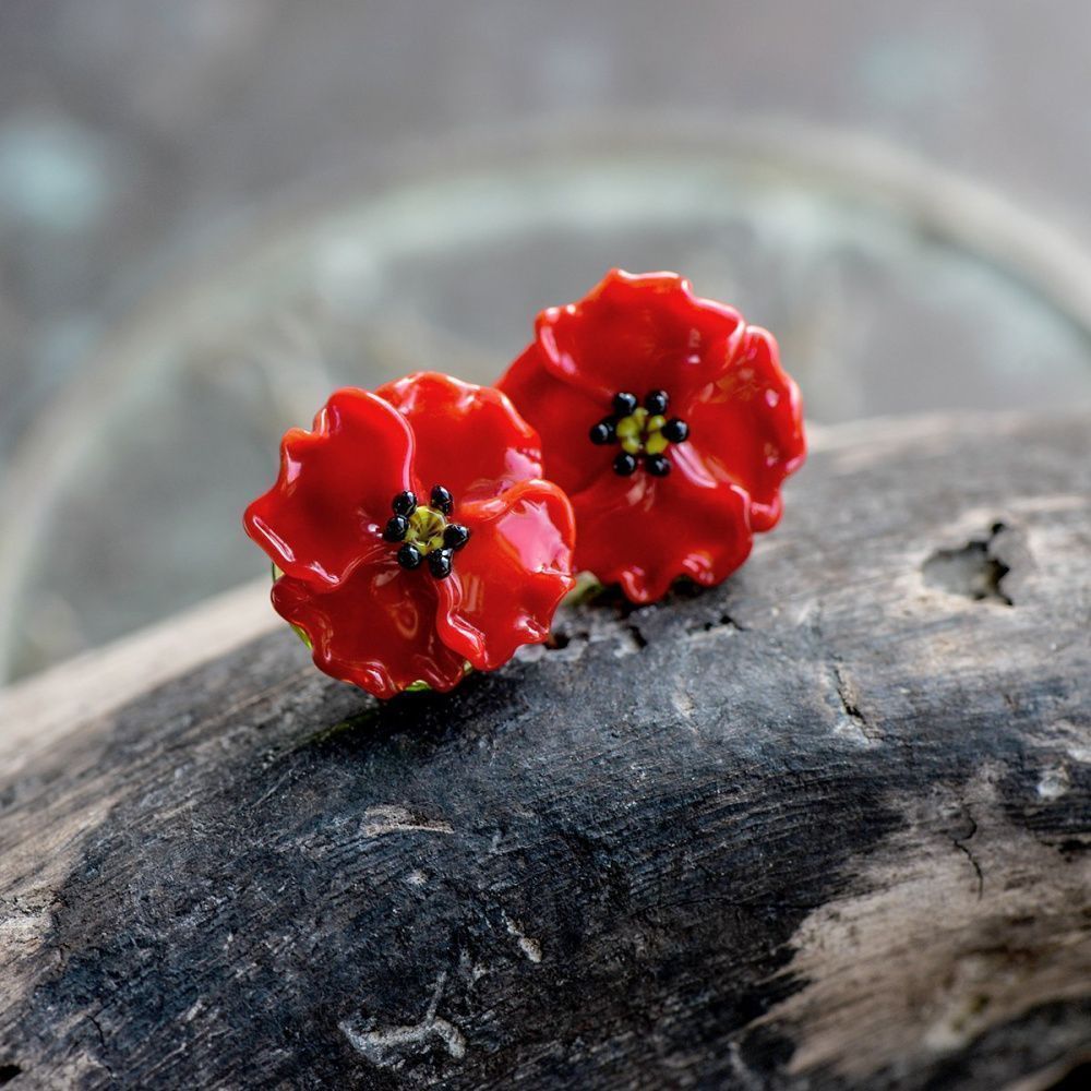 бусина, мурано "мак", фигурная,18х18мм