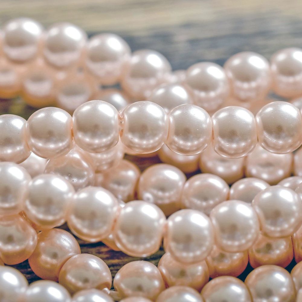 бусина, имитация жемчуга, стекло 5, цвет розовый, 5 мм (уп 40+/-5 шт)