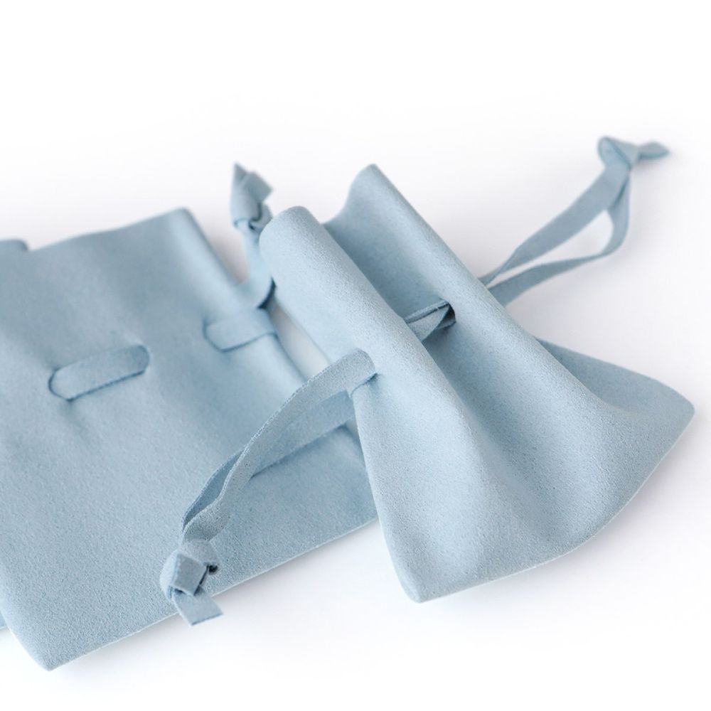 мешочек для украшений, микрофибра, цвет голубой, 8x7 см