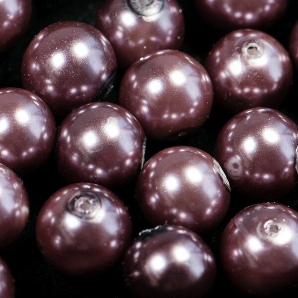 бусина, имитация жемчуга, стекло 12, цвет сиреневый, 12 мм (уп 10 шт)