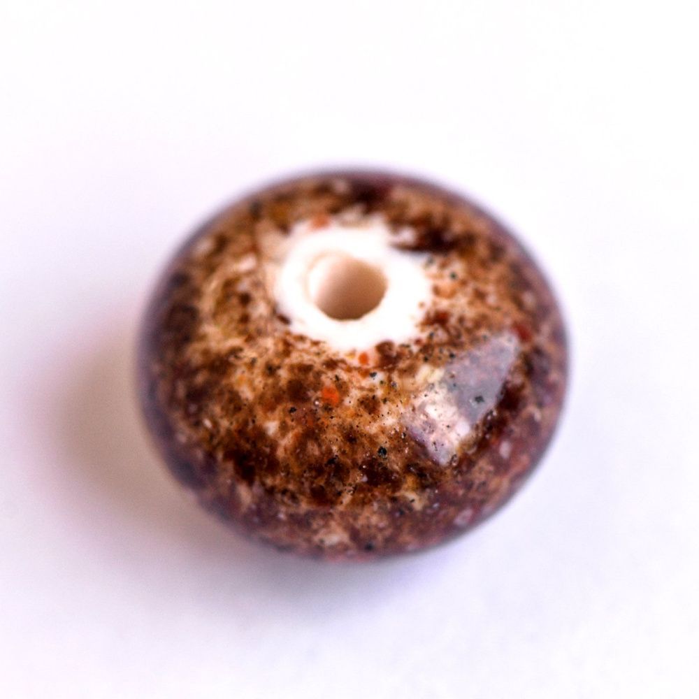 бусина, мурано "пыльца", абакус, цвет шоколадный, 13х9 мм