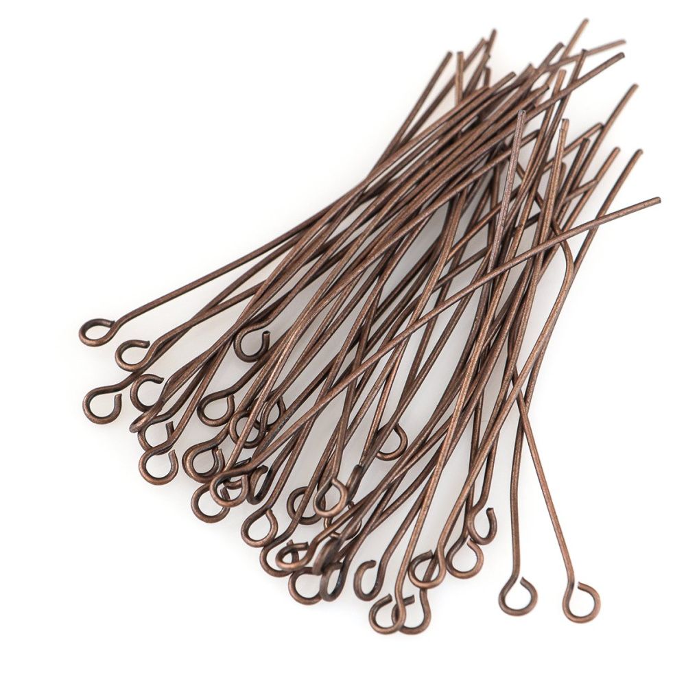 пины с петлей, цвет красная медь, 50х0.7 мм (уп ок. 180 шт)