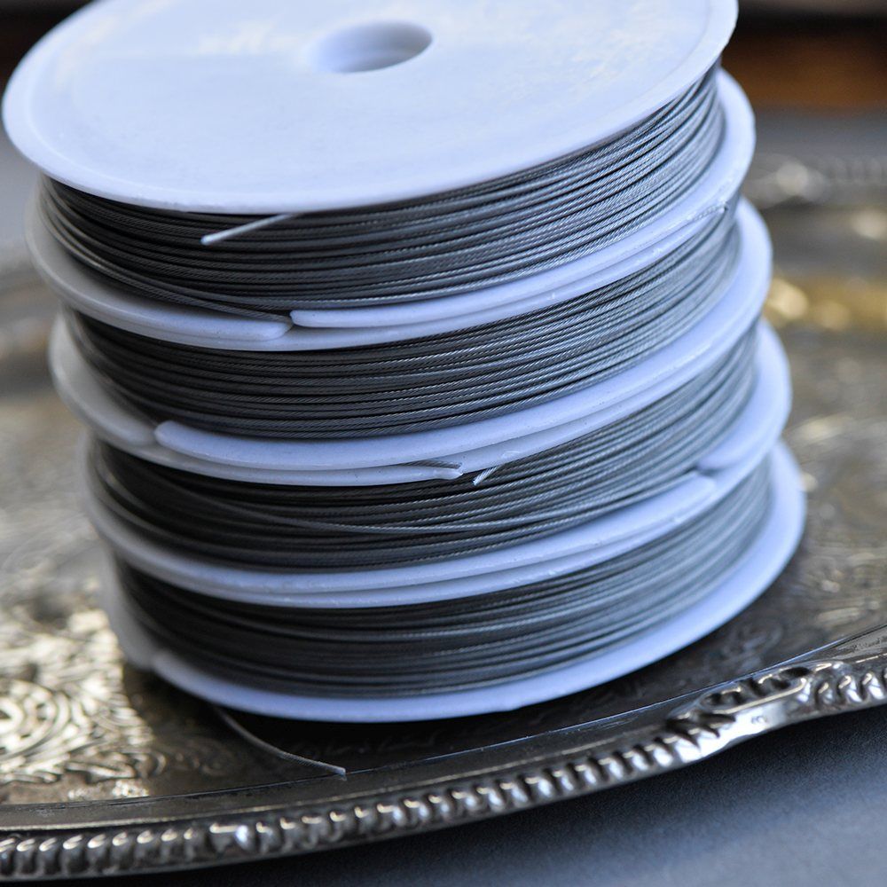 тросик ювелирный в оплетке, цвет серебристый, d 0.7 мм, 25 м