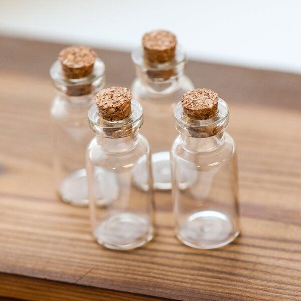 бутылочка с крышкой, прозрачная, 35х16 мм