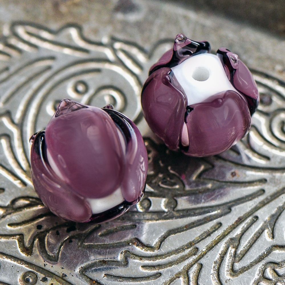 бусина, мурано "бутончик", сиреневый, 13х12 мм