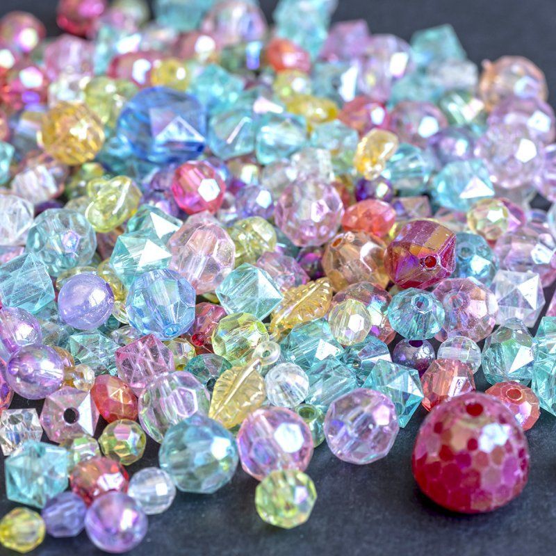 микс акриловый разной формы "акварель", цветовой микс (уп 20 г)