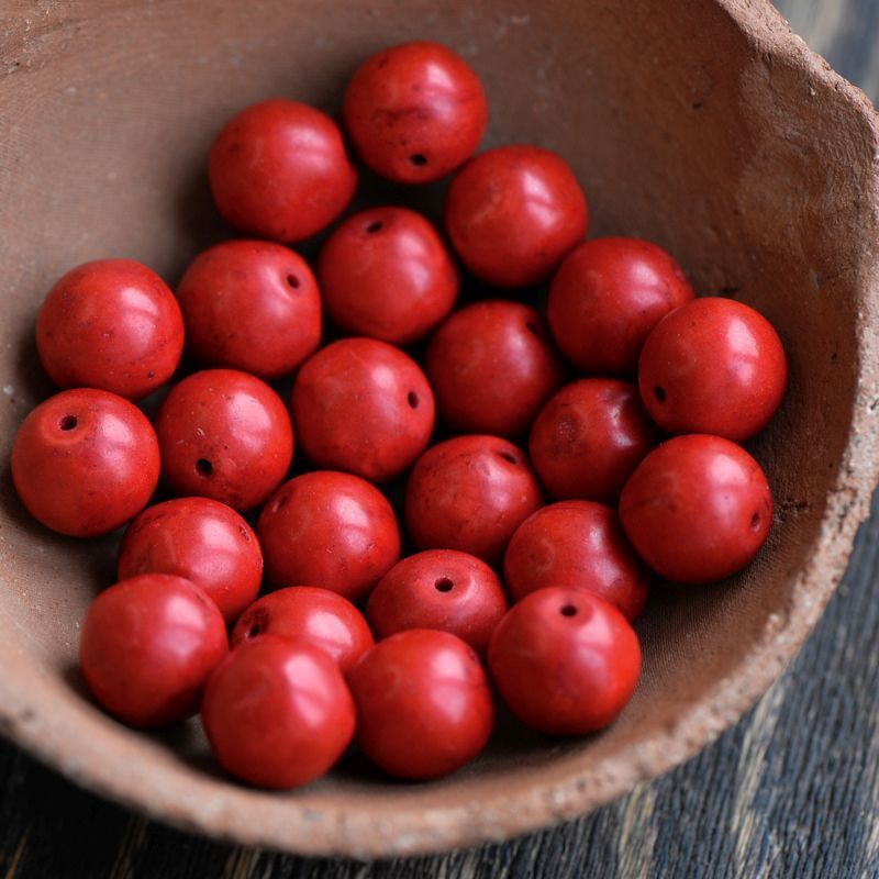 бусина говлит синтетический, цвет красный, 14 мм (стренд 6 шт.)