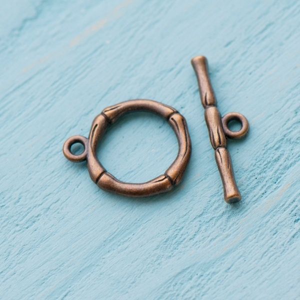 Замочки тоггл "веточка", цвет красная медь, 20х17х3 мм