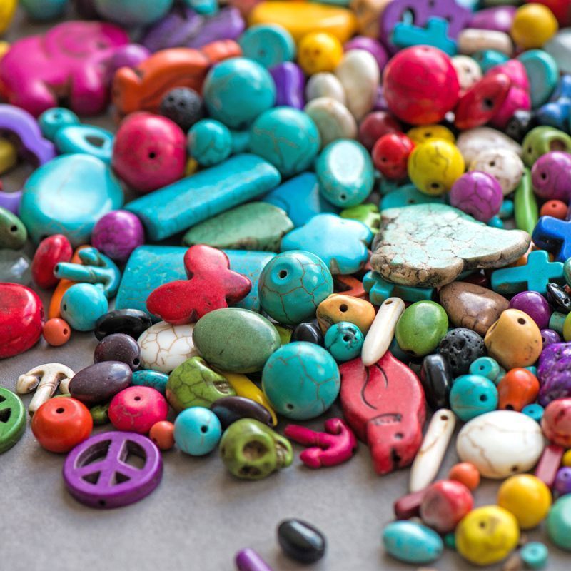 бусина говлит синтетический "фортекс", цветовой и размерный микс (уп. 20 г)