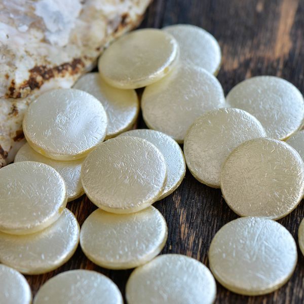 бусина, имитация хлопкового жемчуга, плоская, акрил, сливочный, 21x5 мм