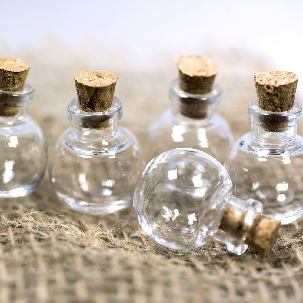 бутылочка с крышкой круглая, прозрачная, 24.5x20 мм