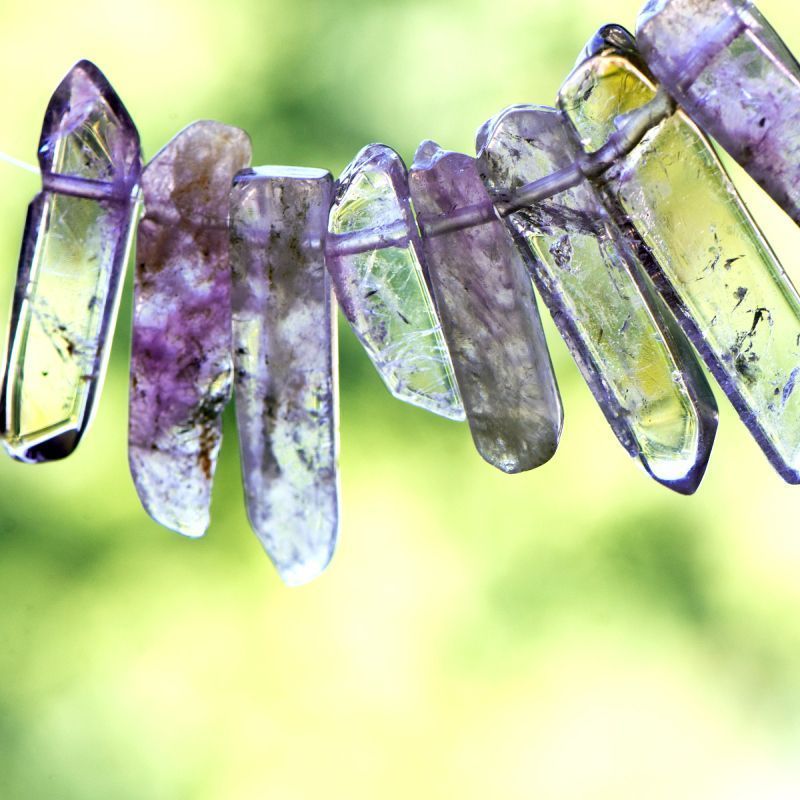 бусина аметист, багет, цвет сиреневый, размерный микс (уп 20 г)