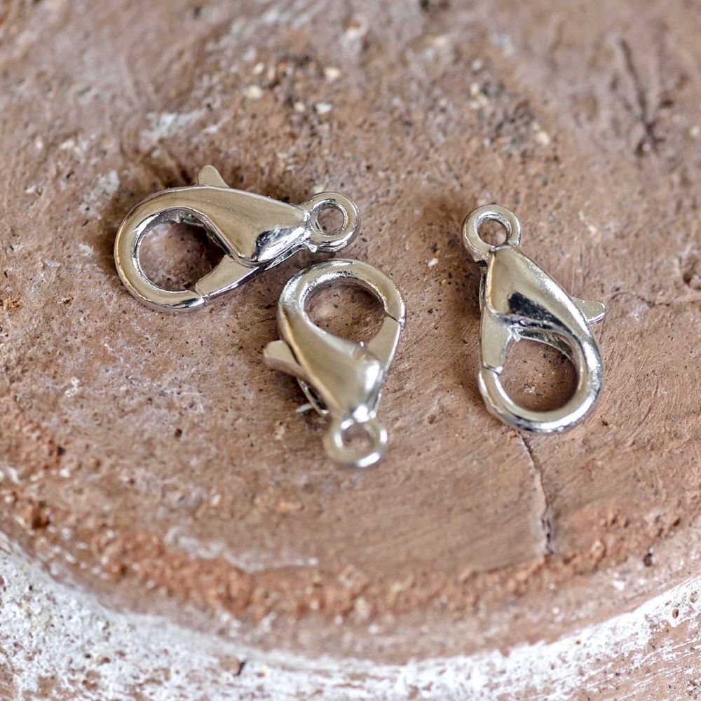 Замочки замочек-лобстер, цвет платина, 6х10 мм